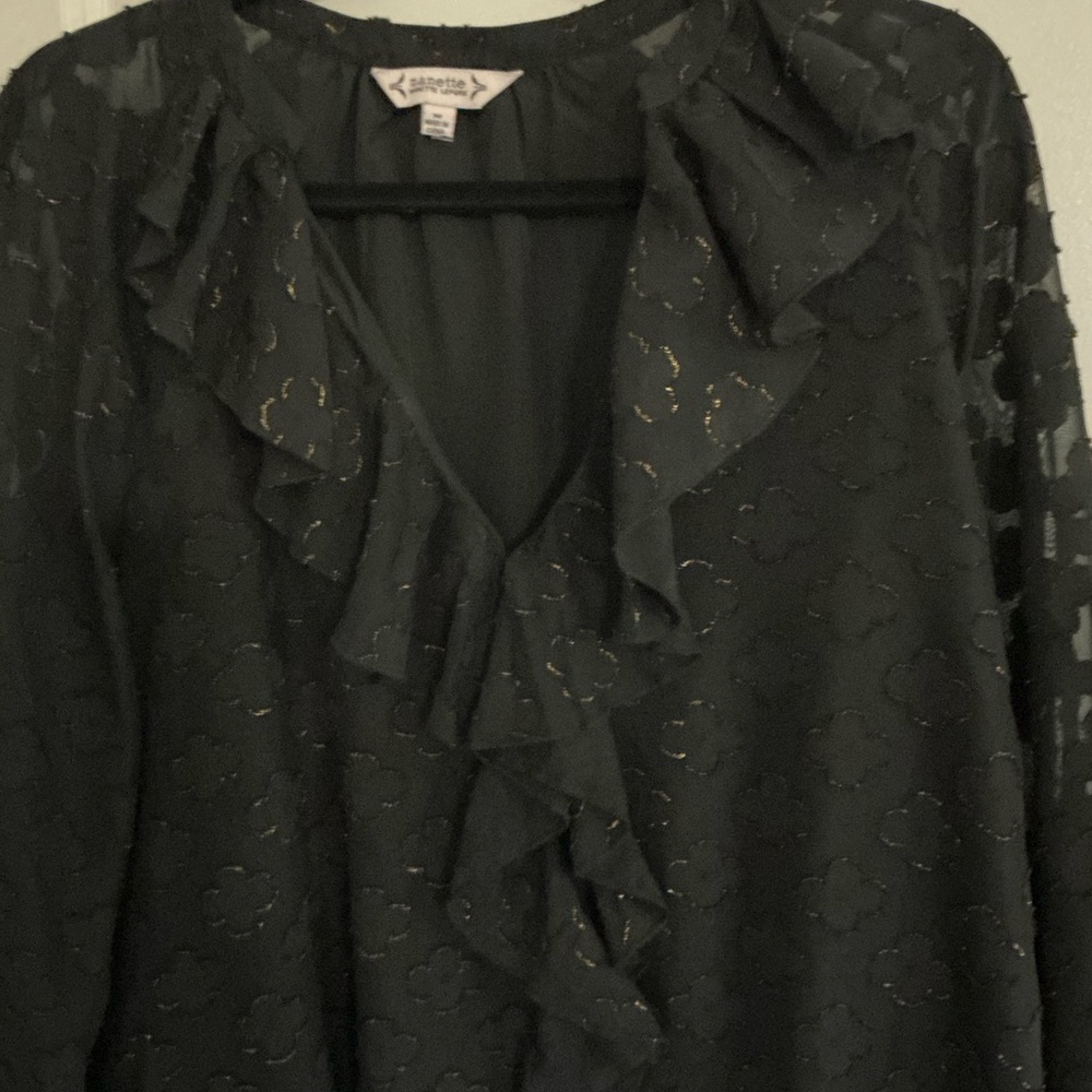 Black Ruffled Blouse